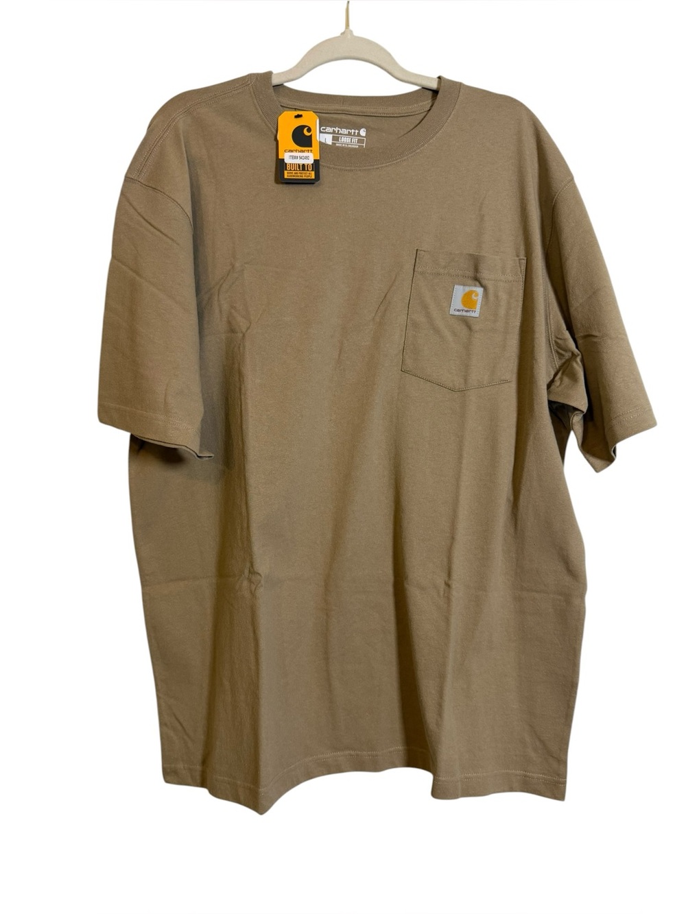 Carhartt Short Sleeve Loose Fit Pocket T-Shirt in Tan sz M,XL